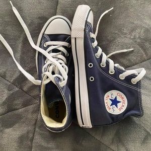 navy high top converse, worn once